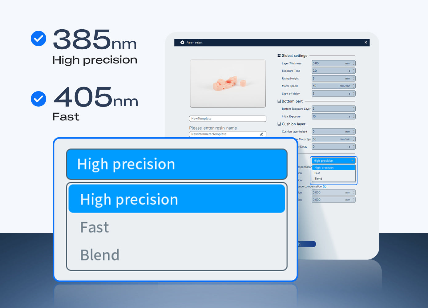 PioNext Mini 385 nm and 405 nm dual wavelength printing