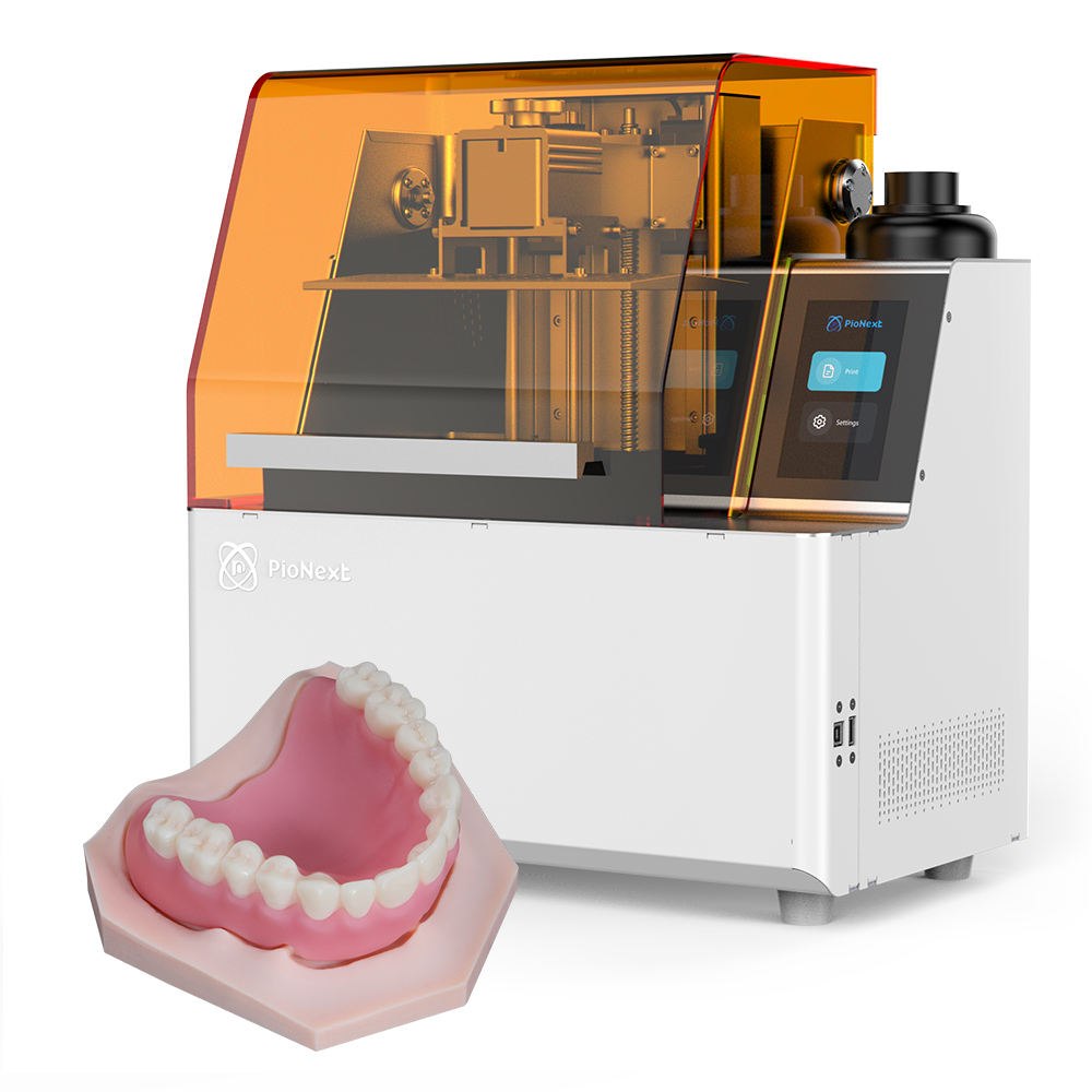 DJ89 PLUS enclosed resin 3D printer with full-arch dental model